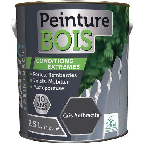 Peinture bois ecolabel Batir - 2,5L gris anthracite thumbnail image 1