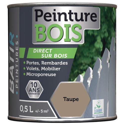 Peinture bois ecolabel Batir - 0,5L taupe thumbnail image 1