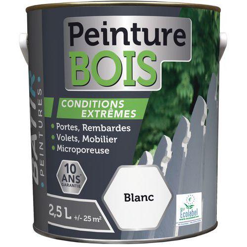 Peinture bois ecolabel Batir - 2,5L blanc thumbnail image 1