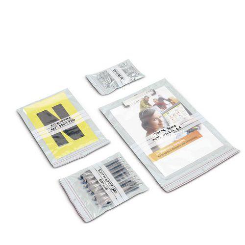 Sachet plastique Minigrip® - 60 µm - À bandes blanches - Standard fullname image