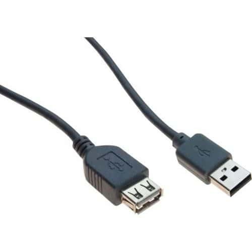 Rallonge USB 2.0 type A et B avec ferrites noire - 1,0 m thumbnail image 1