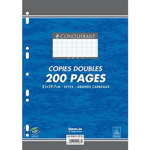 Etui 50 copies doubles 200 pages 70g A4 perforées seyes - Conquerant fullname image