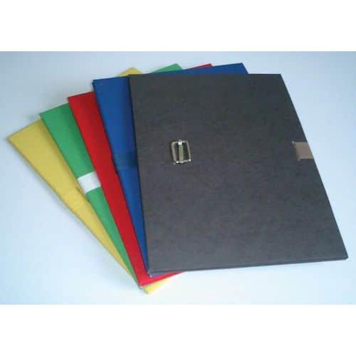 Ensemble de 5 dossiers extensibles à sangle kraft couleurs assorties pour format 24 x 31 cm thumbnail image 1