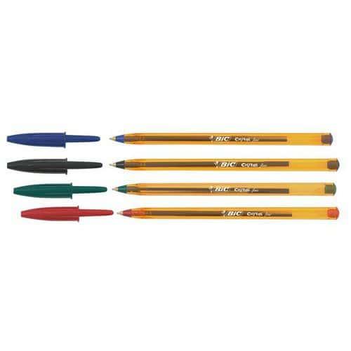 Stylo bille fine Bic Cristal orange nouvelle pointe fine - Bic fullname image