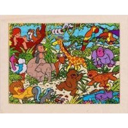 Lot de 4 puzzles 'Les explorations' de 48 pièces en bois. thumbnail image 1