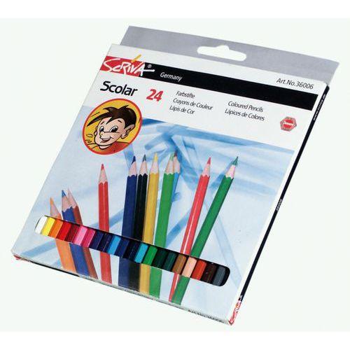 Boite 24 crayons couleurs 'eco' Scriva 18 cm fullname image