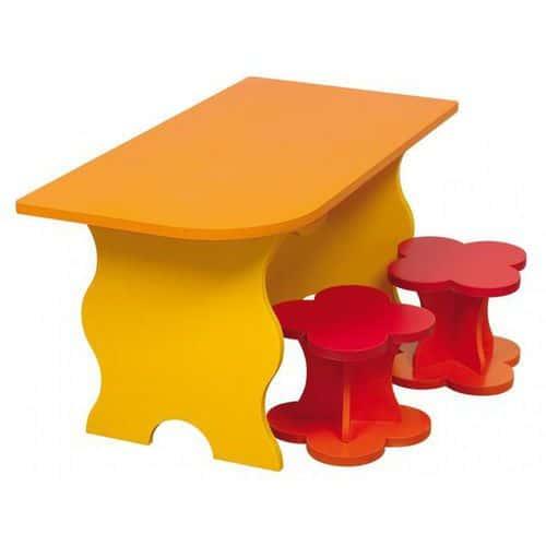 Le coin repas table et 2 tabourets fleurs - Jb bois fullname image