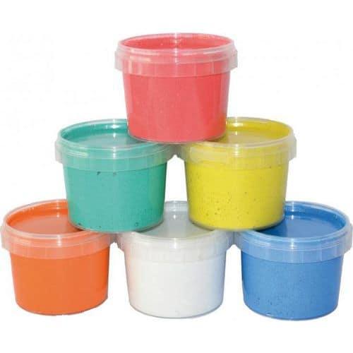 Assortiment 6 pots 180g peinture relief à paillettes thumbnail image 1