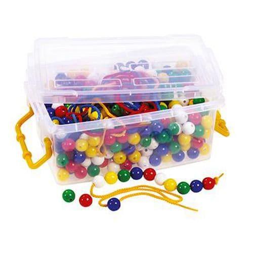 Bac 900 perles plastiques géantes couleurs assorties,16 lacets offerts fullname image