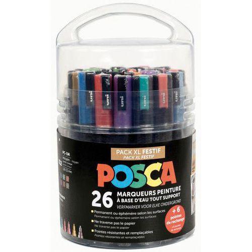 Seau 26 markers couleurs festives et pointes assorties - Posca fullname image