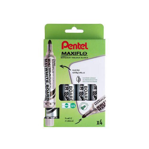 Poch 4 marqueurs Maxiflo Pentel pointe ogive large assortis thumbnail image 1