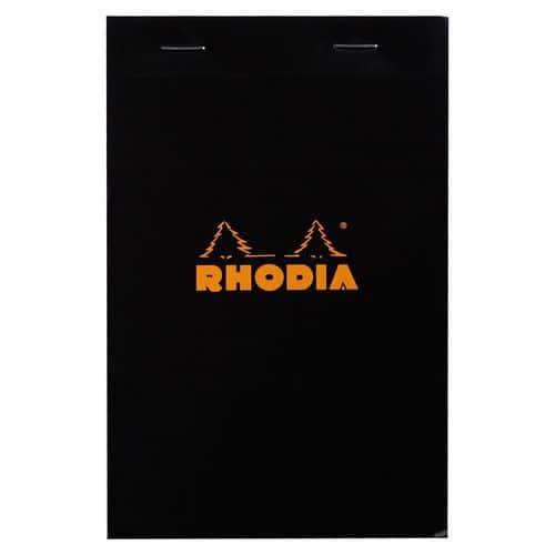 Bloc agrafé noir petits carreaux - Rhodia fullname image