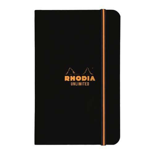 Carnet noir souple élastique ligné + cadre en-tête - Rhodia fullname image