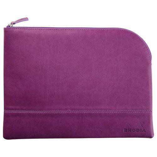 Pochette zippée en simili cuir italien taille L violet thumbnail image 1