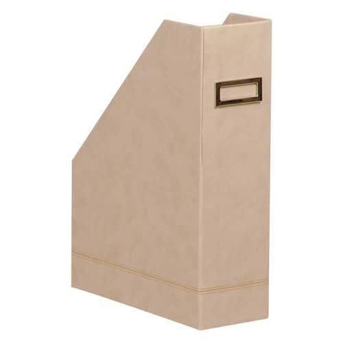 Porte-revues simili cuir italien 10 x 25 x 31 cm beige thumbnail image 1