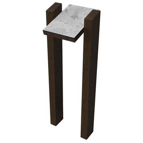 Table d'information 2 pieds hauteur 120 cm - marron thumbnail image 1