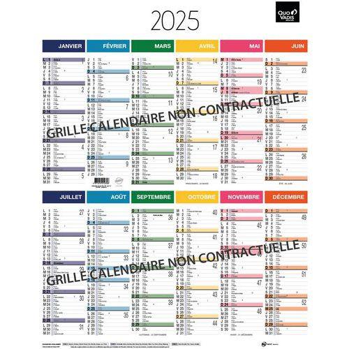 Calendrier vertical Arc en ciel 12 mois - Année 2025 - Quo Vadis fullname image