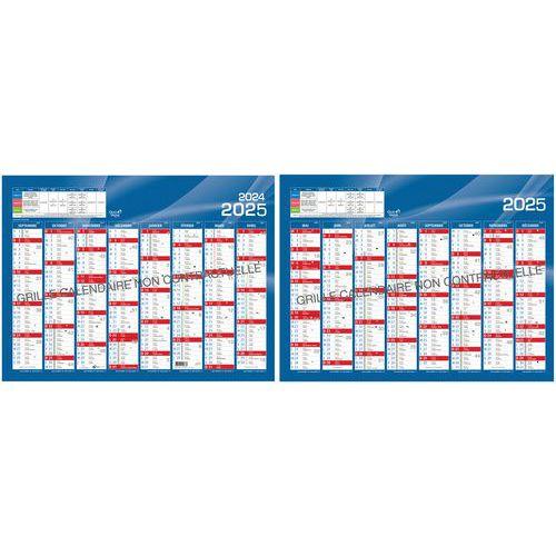 Lot de 10 Calendrier 2024-25 BANQUE SEPT/DEC 55X40,5 Bleu par 10 thumbnail image 1