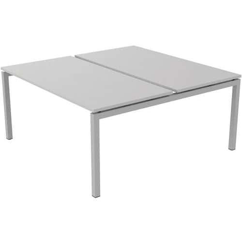 Bureau droit Bench 2 places Inesa Blanc 160 cm thumbnail image 1