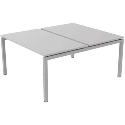 Bureau droit Bench 2 places Inesa Blanc 140 cm thumbnail image 1