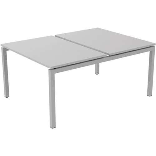 Bureau droit Bench 2 places Inesa Blanc 120 cm thumbnail image 1