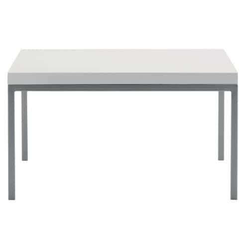 Table basse Atrium carré plateau Blanc pied Alu thumbnail image 1