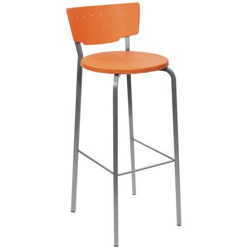 Tabouret Inès - orange - piètement gris thumbnail image 1