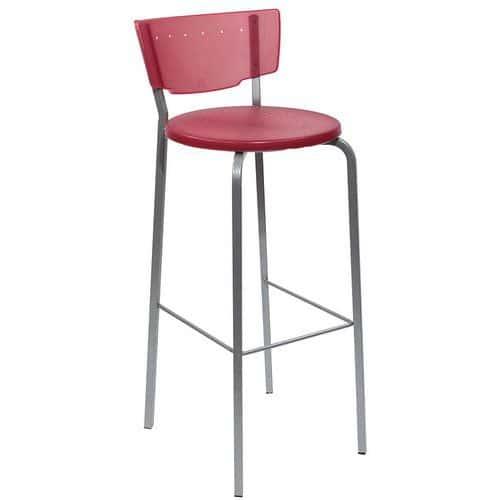 Tabouret Inès - rouge - piètement gris thumbnail image 1