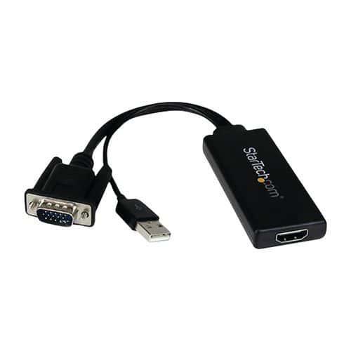 Adaptateur VGA vers HDMI avec audio et alimentation par USB StarTech fullname image