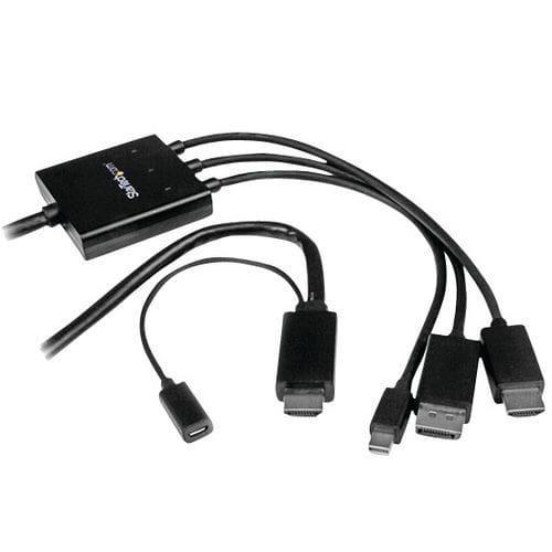 Adaptateur HDMI, DisplayPort ou Mini DisplayPort vers HDMI de 2 m-Noir thumbnail image 1