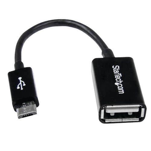 Câble adaptateur Micro USB vers USB Host OTG 12cm M/F StarTech fullname image