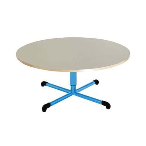 Table réglable Chloé forme ronde plateau beige - Mobidecor thumbnail image 1