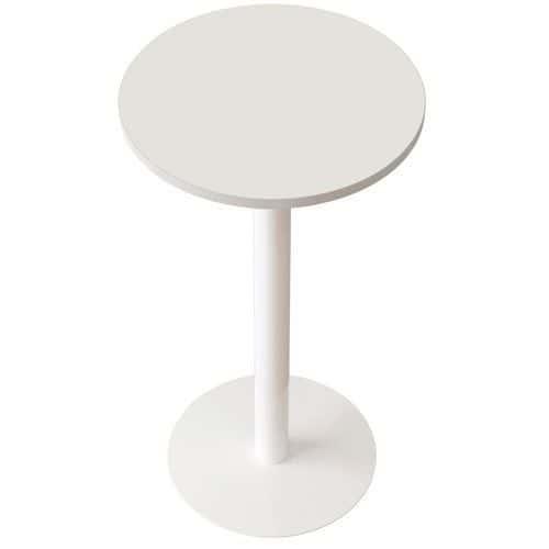 Table de réunion haute Easy Office pied métal Ø 60 cm plateau Blanc fullname image