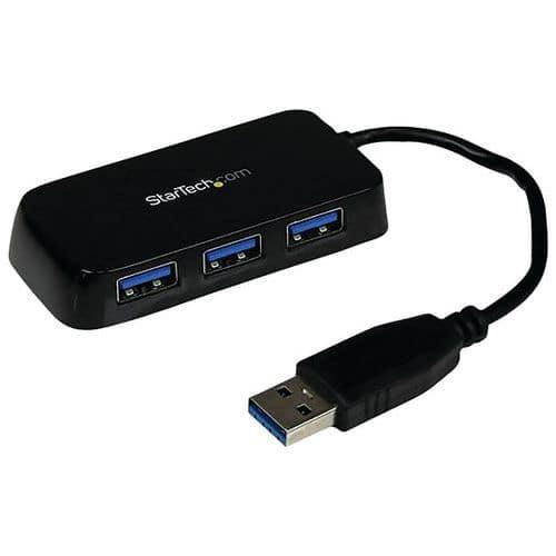 Hub USB 3.0 à 4 ports avec câble intégré Noir StarTech fullname image