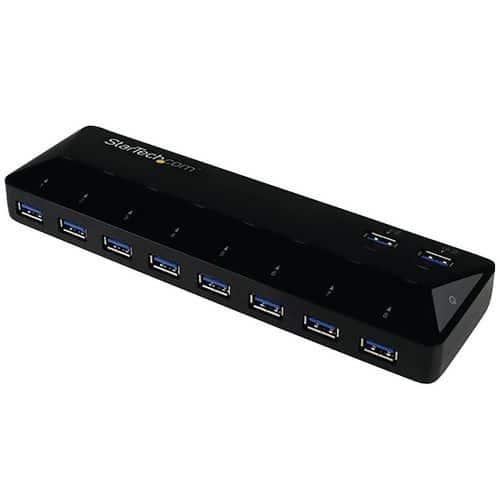 Hub USB 3.0 à 10 ports avec ports de charge et synchronisation-2x 1,5 A thumbnail image 1