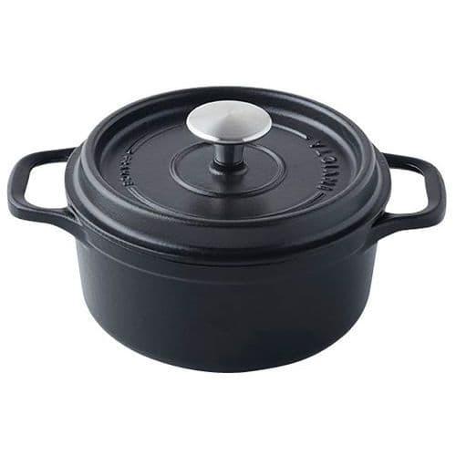 cocotte en fonte ronde 26 cm -INVICTA- Noire fullname image