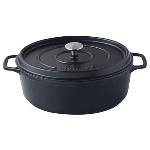 Cocotte en fonte ovale 27 cm -INVICTA- Noire thumbnail image 1