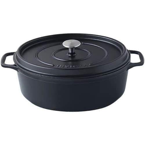 Cocotte en fonte ovale 29 cm -INVICTA- Noire thumbnail image 1