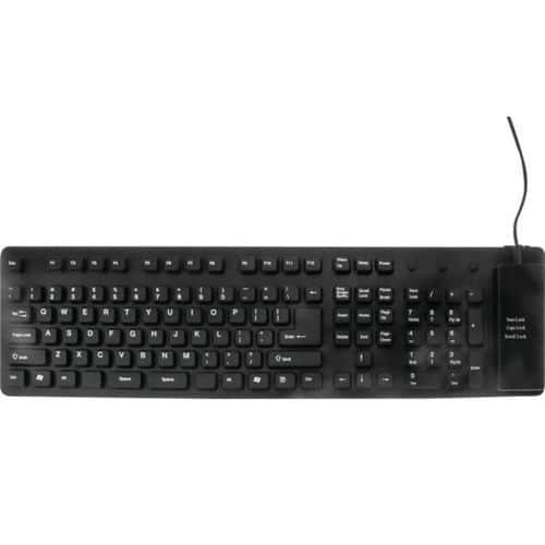 Clavier en silicone souple et étanche combo USB/PS2 noir thumbnail image 1