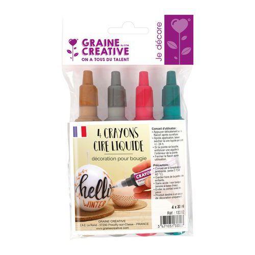 Lot de 4 crayons bougie à la cire liquide thumbnail image 1