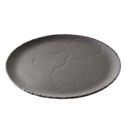 Plateau rond et assiette ronde en porcelaine ø32 cm noir-Basalt-Revol thumbnail image 1