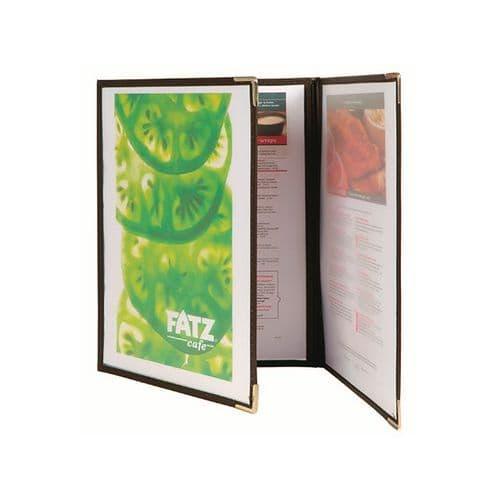 Lot de 4 protège menus en plastique et métal A4 fullname image