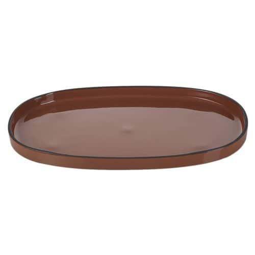 Assiette ovale en porcelaine canelle-Caractere-Revol thumbnail image 1