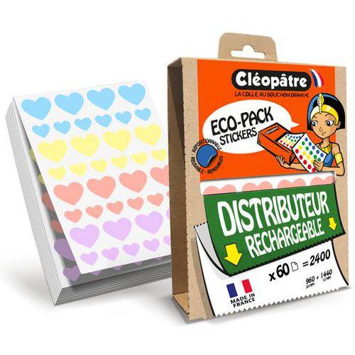 Eco-Pack 2400 gommettes cœur 12/20mm multicolores pastel - Cléopâtre fullname image