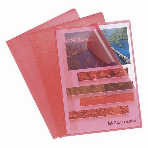 Lot de 10 Sachet 100 pochettes polypropylène grainé 12/100e - A4-Rouge thumbnail image 1