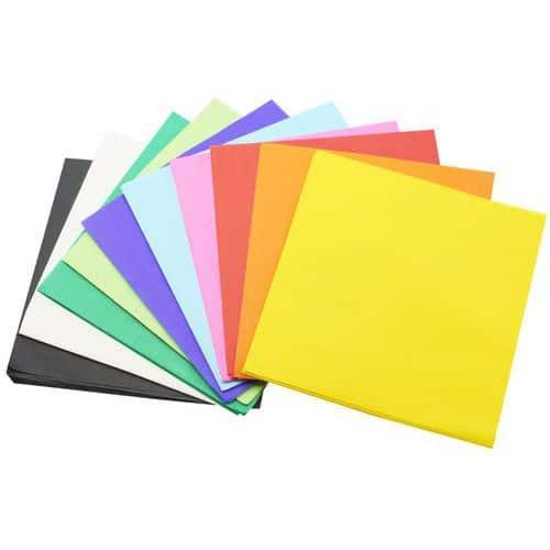 Lot 500 feuilles papier de soie 16x16 cm 10 couleurs thumbnail image 1