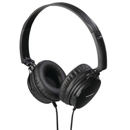 Casque pliable avec micro sur câble plat HED2207BK - Thomson fullname image