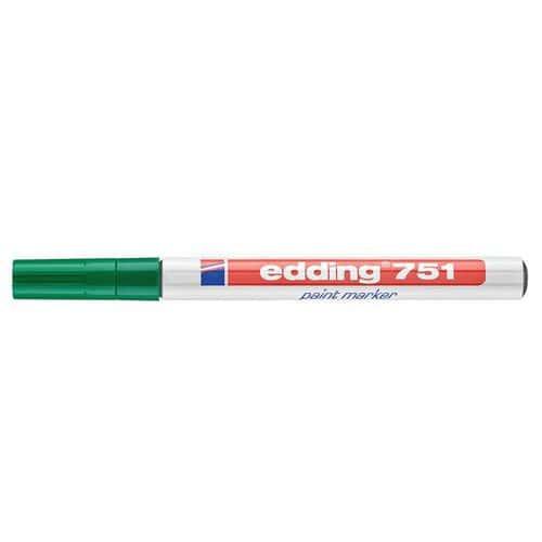 Lot de 10 marqueurs peinture edding 751 - pointe ogive moyenne - vert thumbnail image 1