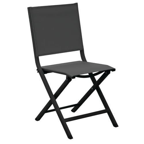 Lot de 2 Chaises Pliantes Thema (finition époxy), châssis graphite/assise noir thumbnail image 1