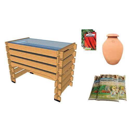 Pack complet : potager 0,5m² haut 82 cm terreau - graines thumbnail image 1